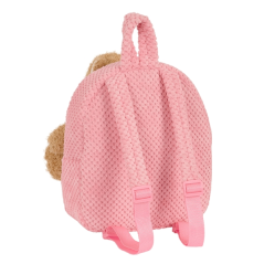 Sac à dos préscolaire ours en peluche rose Safta