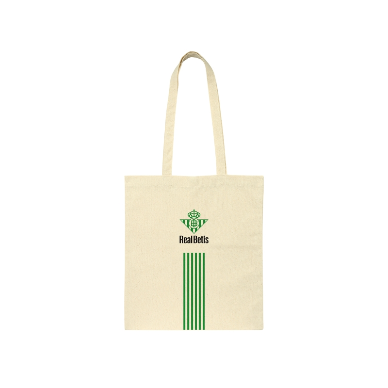 Sac cabas Real Betis Balompié en toile beige avec anses Sac cabas Real Betis Balompié en toile beige avec anses