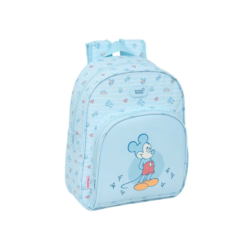Sac à dos bébé Mickey Mouse bleu clair porte-biberon Sac à dos bébé Mickey Mouse bleu clair porte-biberon