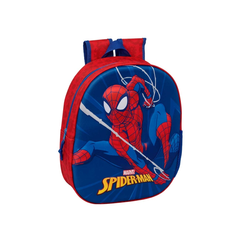 Sac à dos enfant Spider-Man 3D rouge et bleu