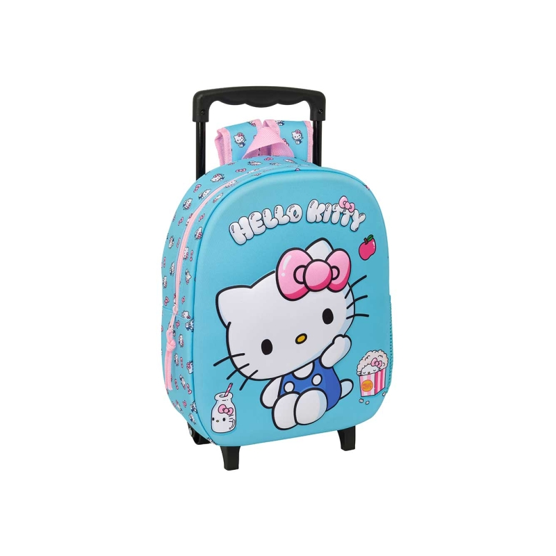 Sac à dos Hello Kitty avec chariot bleu clair Sac à dos Hello Kitty avec chariot bleu clair