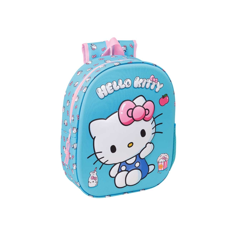 Sac à dos Hello Kitty 3D bleu clair 27x33x10 cm Sac à dos Hello Kitty 3D bleu clair 27x33x10 cm