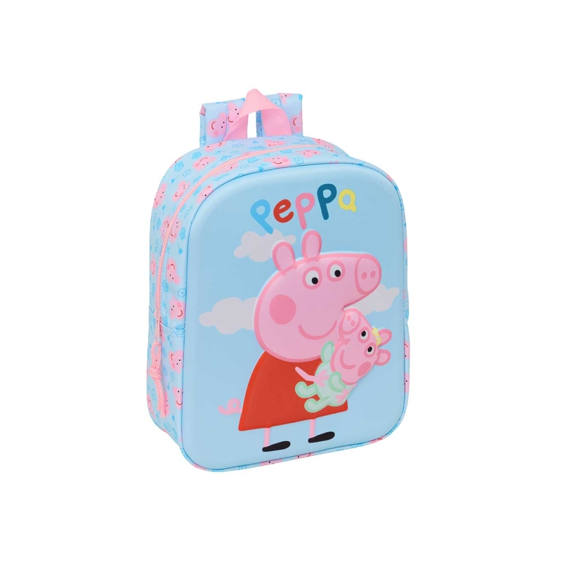 Sac à dos 3D Peppa Pig bleu pastel 6L Sac à dos 3D Peppa Pig bleu pastel 6L
