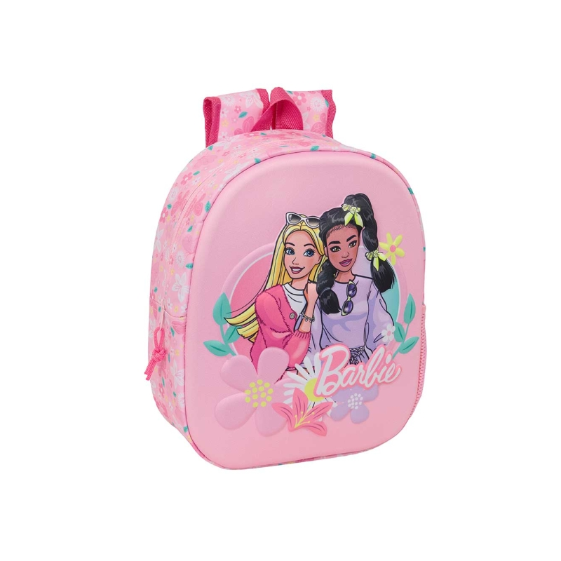 Sac à dos Barbie 3D rose avec porte-bouteille