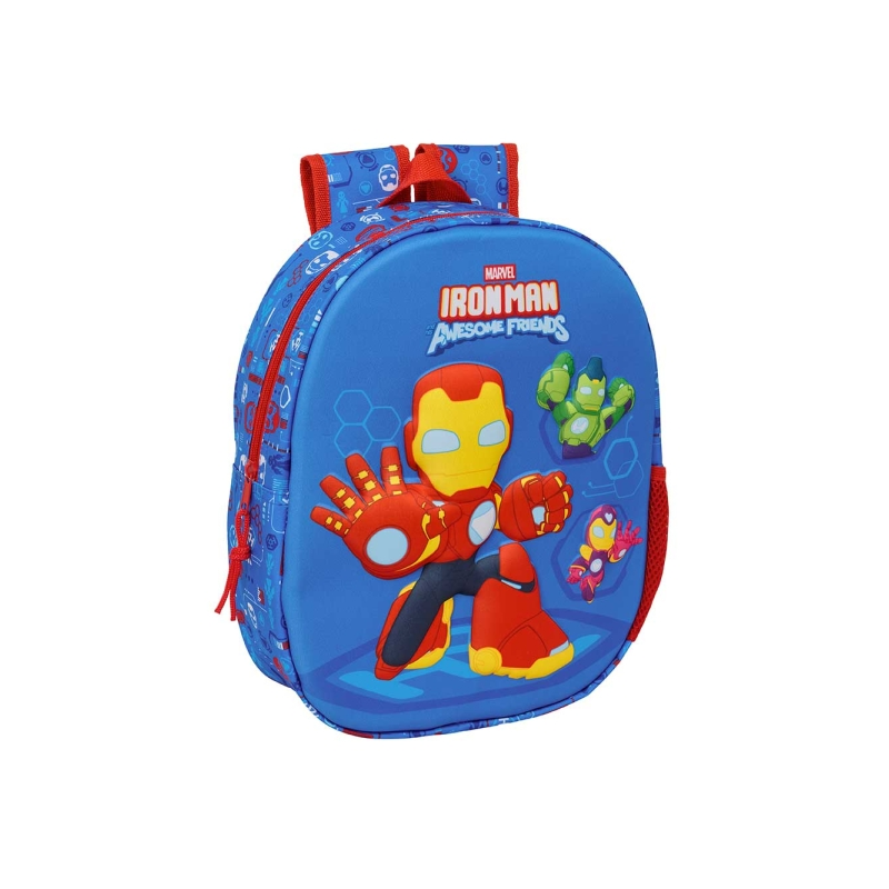 Sac à dos Iron Man 3D bleu foncé 27x33x10 cm