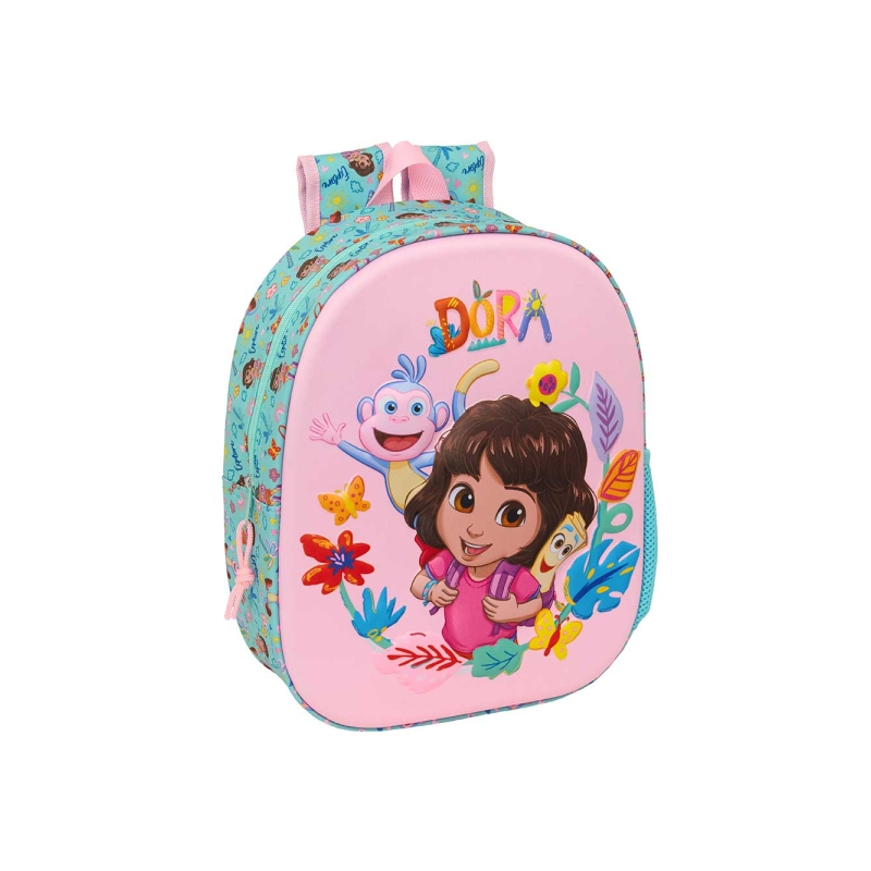 Sac à dos 3D Dora turquoise clair 27x33x10 cm Sac à dos 3D Dora turquoise clair 27x33x10 cm