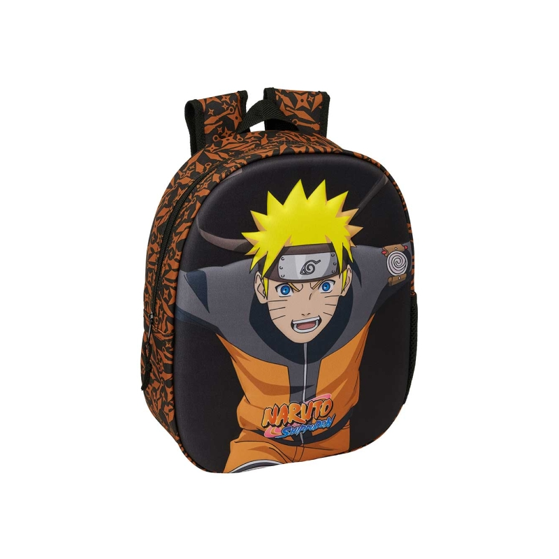 Sac à dos Naruto 3D noir orange 27x33x10 cm