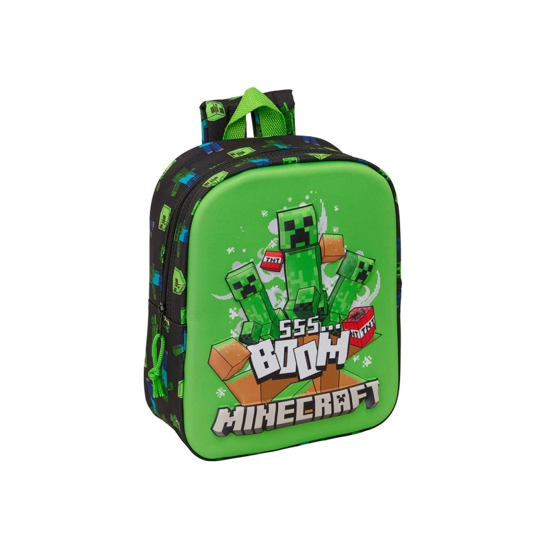Sac à dos Minecraft Boom 3D vert noir 6L Sac à dos Minecraft Boom 3D vert noir 6L
