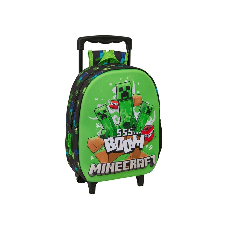 Sac à dos Minecraft Boom avec chariot vert noir Sac à dos Minecraft Boom avec chariot vert noir