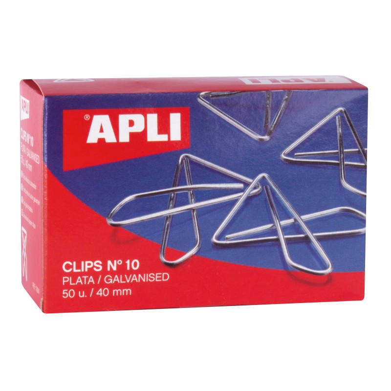 Apli Clips Papillon Fil Nº 10 (40mm) Finition Galvanisée-Argent-Organisez vos Documents avec Style-Boîte de 50 Clips