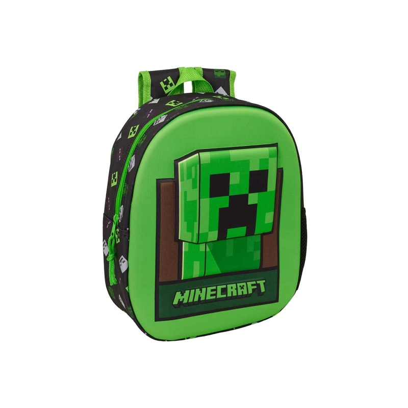 Sac à dos Minecraft 3D vert et noir Sac à dos Minecraft 3D vert et noir