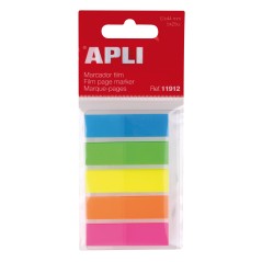 ✅ Film Index Adhésif Apli 45x12mm 5 Couleurs Fluorescentes - 25 Index par Couleur - Facile à Coller et Décoll en stock