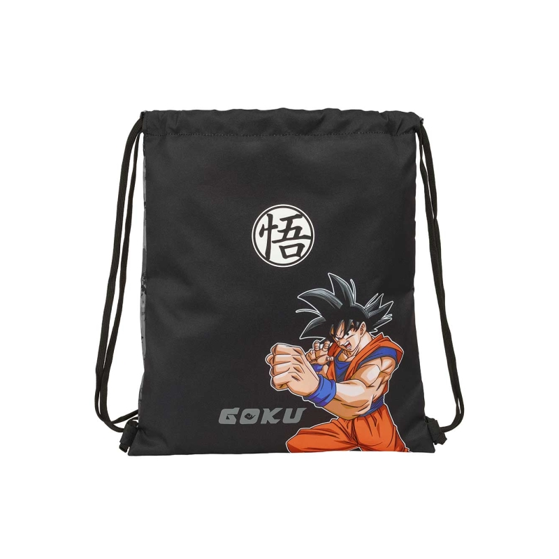 Sac plat Dragon Ball noir 5L à cordon avec poche zippée Sac plat Dragon Ball noir 5L à cordon avec poche zippée