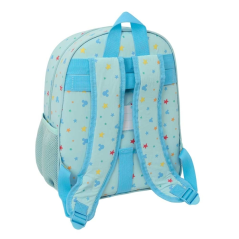 Mochila enfant Mickey Mouse bleu pastel avec porte-bouteille