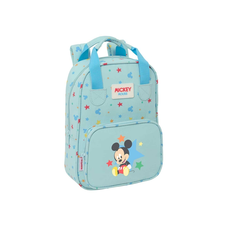 Sac à dos enfant Mickey Mouse bleu pastel 20x28 cm