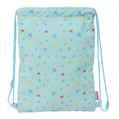 Sac à dos corde Mickey Mouse bleu pastel 26x34 cm