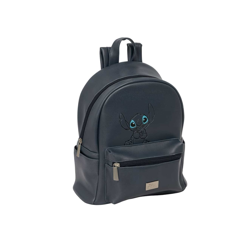 Sac à dos mini Stitch noir, poche avant, bretelles réglables Sac à dos mini Stitch noir, poche avant, bretelles réglables