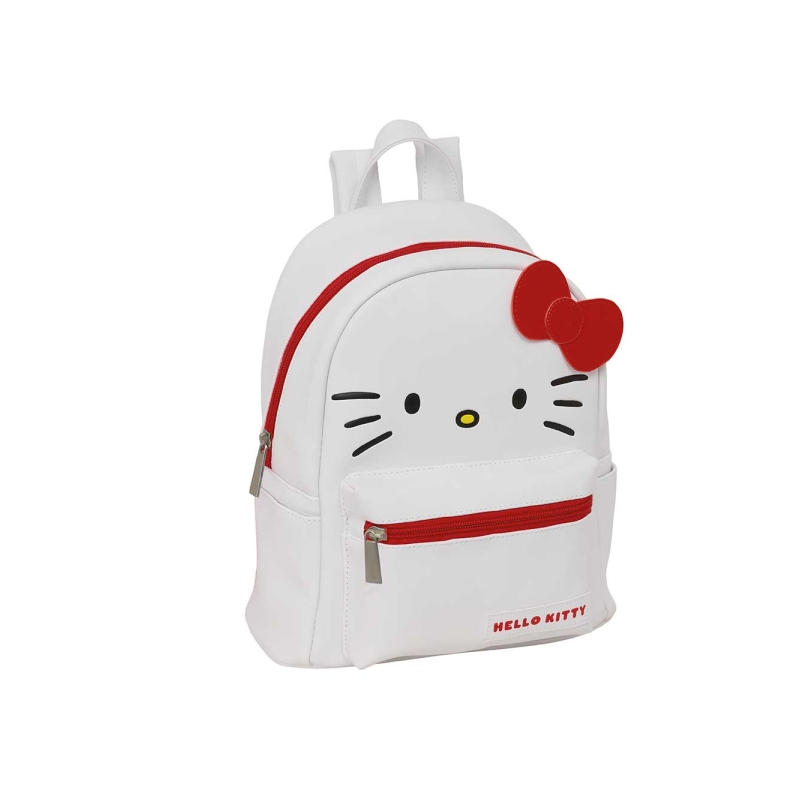 Sac à dos mini Hello Kitty blanc avec poche avant Sac à dos mini Hello Kitty blanc avec poche avant