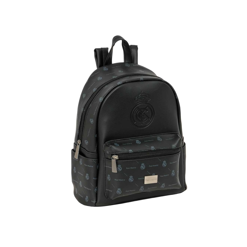 Mini sac à dos Real Madrid noir avec poche avant Mini sac à dos Real Madrid noir avec poche avant