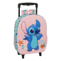 Sac à roulettes Stitch rose avec porte-bouteille