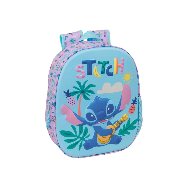 Sac à dos Stitch 3D bleu pastel 27x33x10 cm Sac à dos Stitch 3D bleu pastel 27x33x10 cm