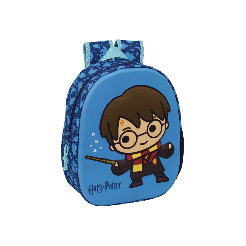 Sac à dos Harry Potter 3D bleu avec porte-bouteille Sac à dos Harry Potter 3D bleu avec porte-bouteille