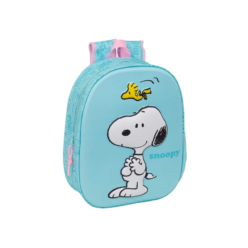 Sac à dos Snoopy 3D bleu pastel 27x33x10 cm Sac à dos Snoopy 3D bleu pastel 27x33x10 cm