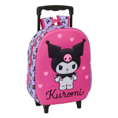 Sac à roulettes magenta Kuromi
