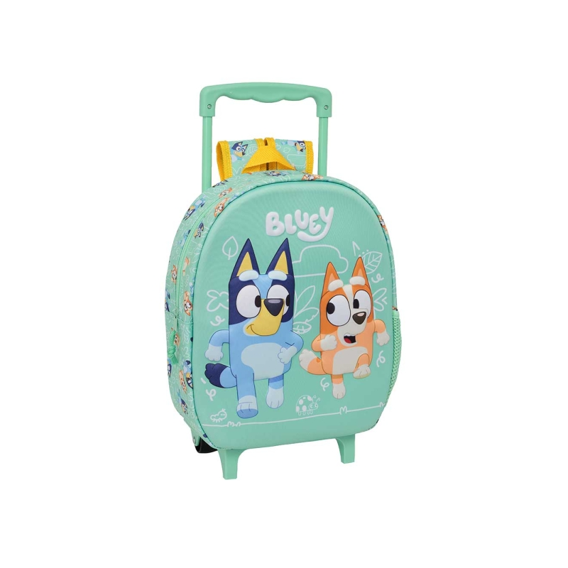 Sac à roulettes Bluey menthe 27x33x10 cm