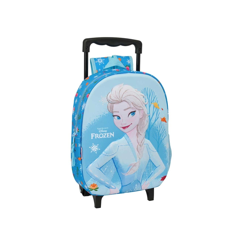 Sac à dos enfant Frozen 3D à roulettes bleu clair