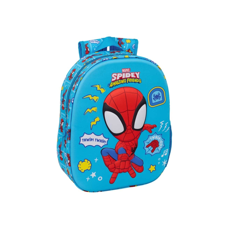Sac à dos Spidey 3D bleu avec porte-bouteille Sac à dos Spidey 3D bleu avec porte-bouteille