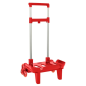 Sac à dos trolley compact rouge à roues anti-vibrations Sac à dos trolley compact rouge à roues anti-vibrations