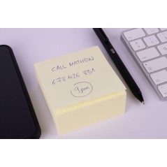 Apli Classic Sticky Notes 75x75mm - Cube 400 Feuilles Jaunes