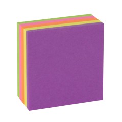 ✅ Apli Funny Sticky Notes 51x51mm Mini-Cube 250 Feuilles - 5 Couleurs Fluorescentes Assorties - Amusant et Prati en stock