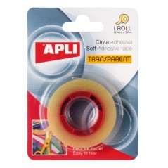 ✅ Ruban adhésif transparent Apli 12 mm x 33 m - Imperméable et résistant aux intempéries - Facile à couper en stock