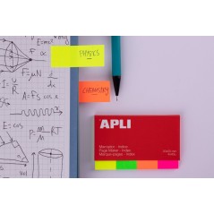 ✅ Apli Papier Adhésif Index 50x20mm - 4 Couleurs - 40 Feuilles par Couleur - Facile à Décoller - Organisez Vo en stock