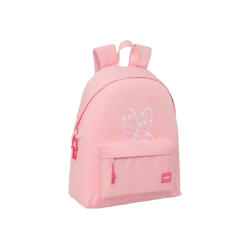 Sac à dos Miffy Flowers rose Safta avec poche avant Sac à dos Miffy Flowers rose Safta avec poche avant