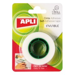 ✅ Ruban Adhésif Invisible Apli 19 mm x 33 m - Facile à couper - Résistant - Idéal pour le bureau - Transpare en stock