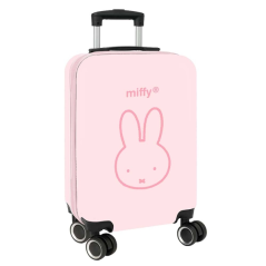 Valise cabine rose à roulettes