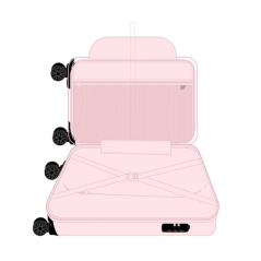 Valise cabine rose à roulettes