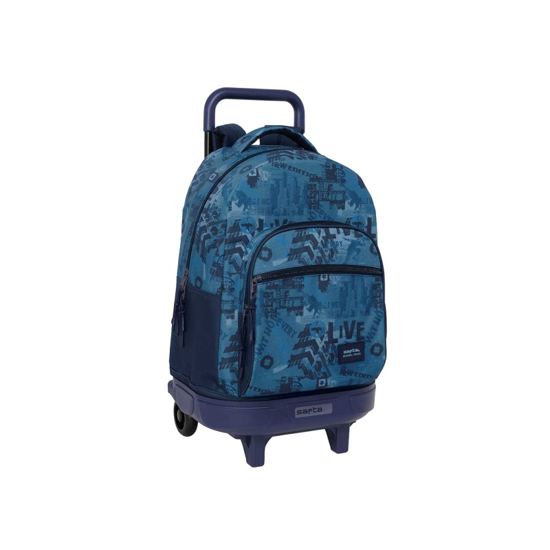 Sac à dos trolley amovible Safta bleu avec poche avant Sac à dos trolley amovible Safta bleu avec poche avant