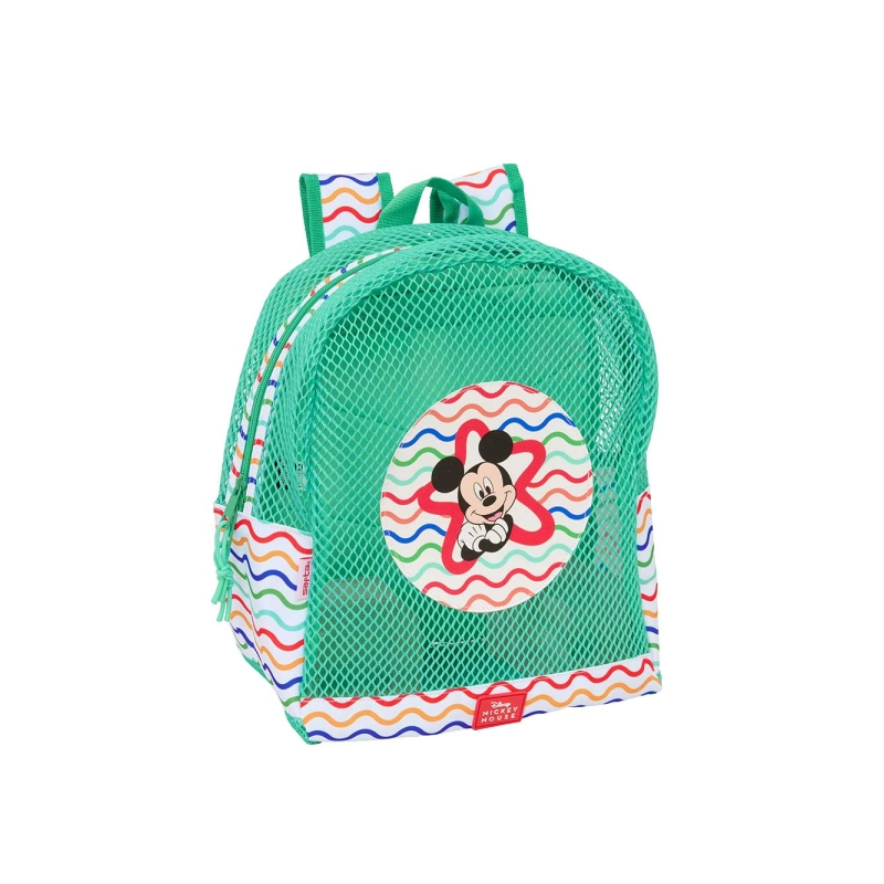 Sac à dos Mickey Mouse vert en maille résistante Sac à dos Mickey Mouse vert en maille résistante