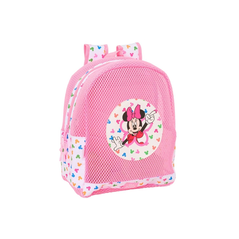 Sac à dos Minnie Mouse rose en maille résistante Sac à dos Minnie Mouse rose en maille résistante