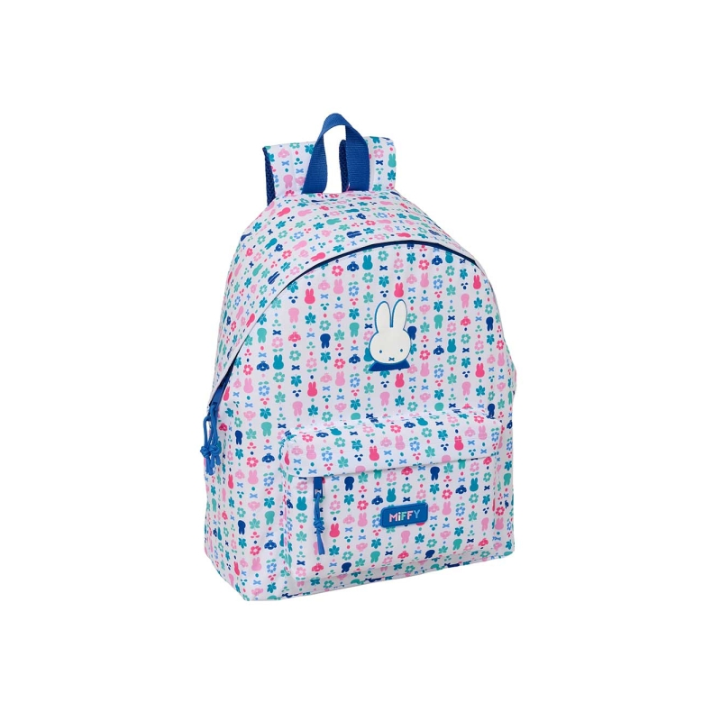 Sac à dos Miffy Bunny Safta blanc bleu dos matelassé