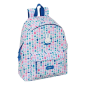 Sac à dos Miffy Bunny Safta blanc bleu dos matelassé