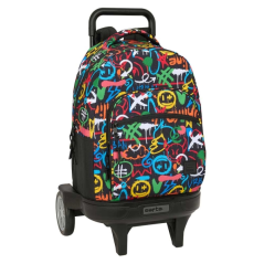 Sac à dos trolley multicolore à roues silencieuses