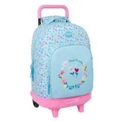 Mochila à roulettes bleu clair