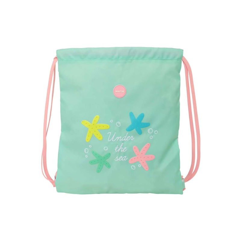 Sac à dos à cordon Safta Estrellas vert 35x40 cm