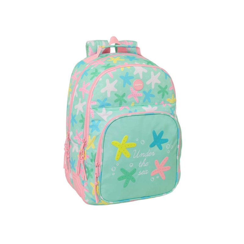 Sac à dos Safta étoiles vert adaptable chariot Sac à dos Safta étoiles vert adaptable chariot