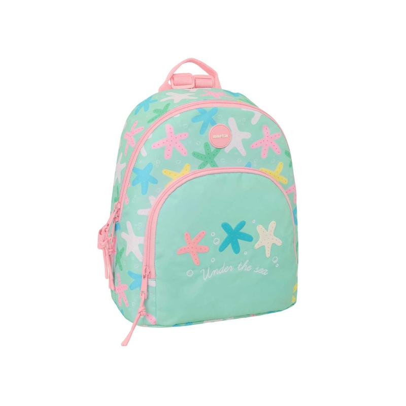 Mini sac à dos Safta Estrellas vert avec poches ajustables Mini sac à dos Safta Estrellas vert avec poches ajustables